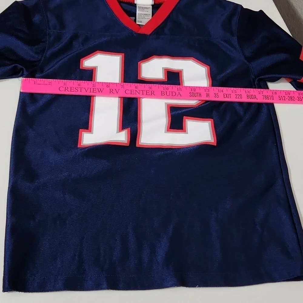 NFL Jersey Team Apparel New England Patriots Tom Brady Youth XL #12 HAS FLAWS